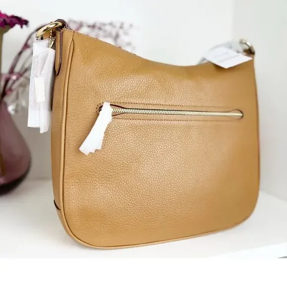 Coach NWT Ellie File Pebbled Leather Crossbody Bag C1648 in Light Saddle